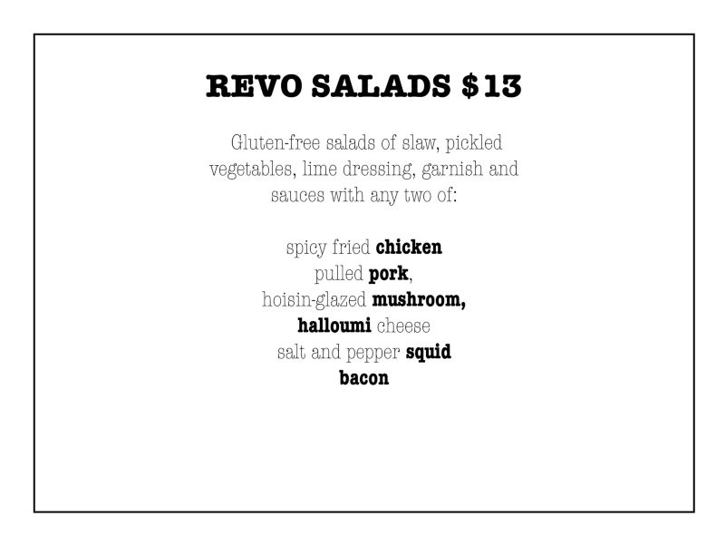 Citizens Revo Salads Menu